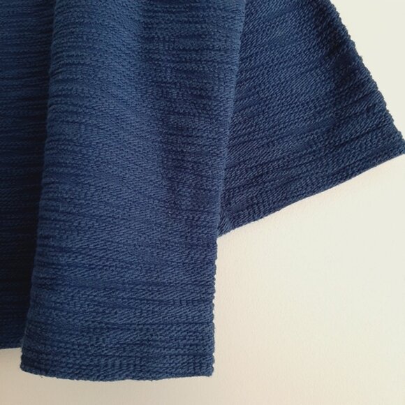 LOLE Mabley Boxy Sweatshirt Split Back Crewneck Textured Top Navy Blue Sz M - Picture 7 of 13